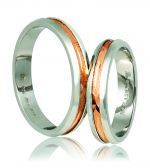 White gold & rose gold wedding rings 4.3mm (code A719r)